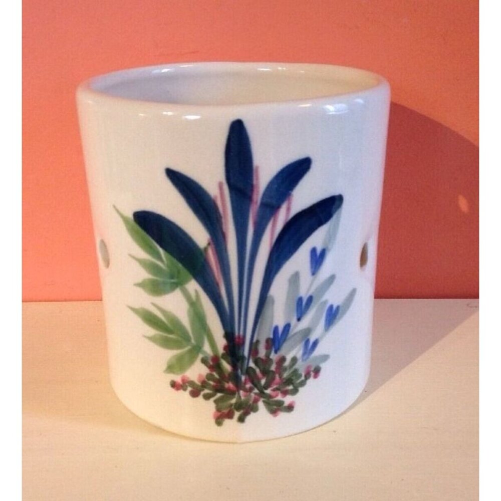 Emerson Creek Pottery Bedford Virginia 1990's Candleholder Utensil Crock